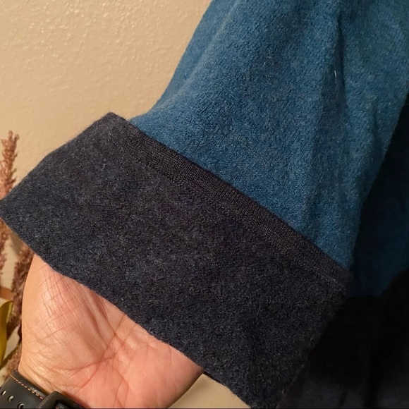 Amber Sun Cardigan Women’s Size Small Teal Black 100% Merino Wool Cardigan - Picture 8 of 14